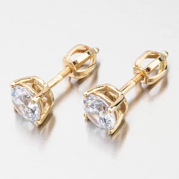 Dámské náušnice žluté zlato 585 zirkon s 1x 663P-120621