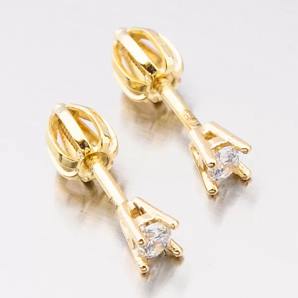 Dámské náušnice žluté zlato 585 zirkon drobné v žlutém 52DZ-60129Z-SR