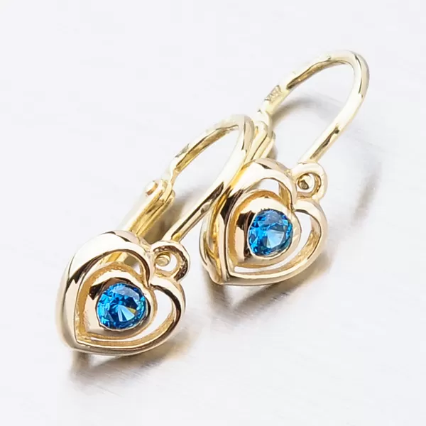 Dětské náušničky žluté zlato 585 zirkon 52DN-2752ZM