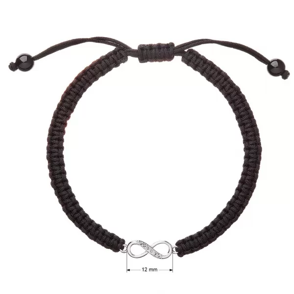 Kabbalah náramek proti uhranutí stříbrné nekonečno 13002.3 černý