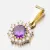 Dámský přívěsek žluté zlato 585 zirkon fialovým fialové kameny 352P-130086-05