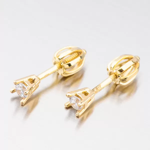 Dámské náušnice žluté zlato 585 zirkon drobné v žlutém 52DZ-60129Z-SR
