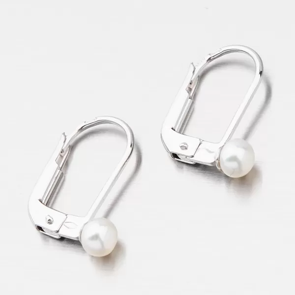 Dámské náušnice bílé zlato 585 perly v bílém s perličkou 52GZ-8019B-KL