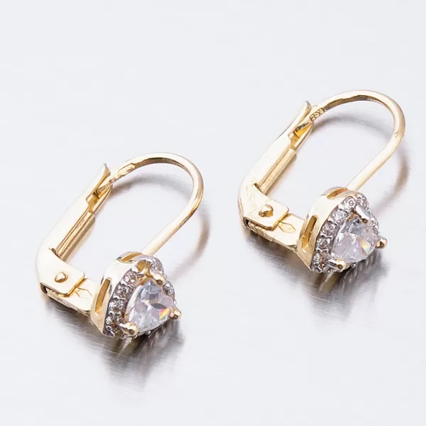 Dámské náušnice žluté zlato 585 zirkon 52GZ-8015ZBB-KL