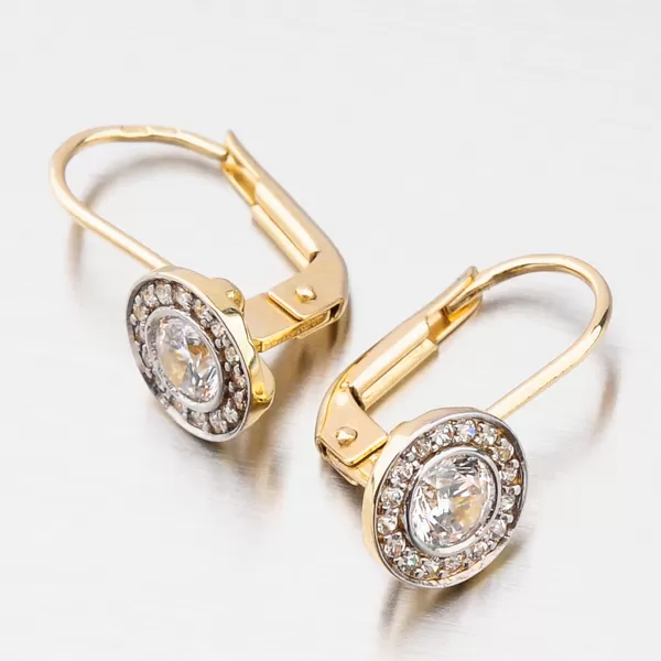 Dámské náušnice visací ve žlutém zlatě 52GZ-8028Z-KL