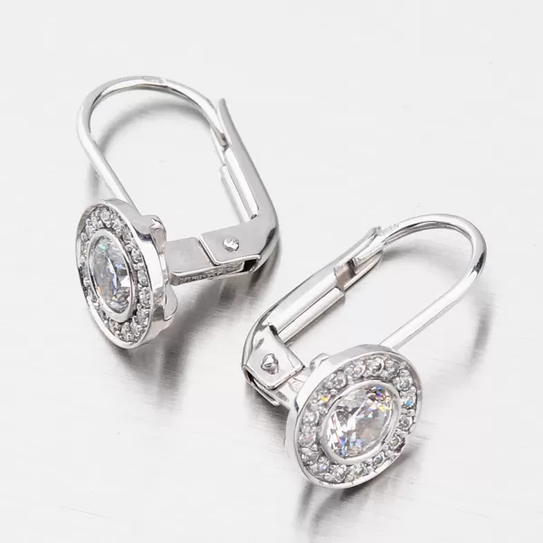 Dámské náušnice bílé zlato 585 zirkon visací 52GZ-8028B-KL
