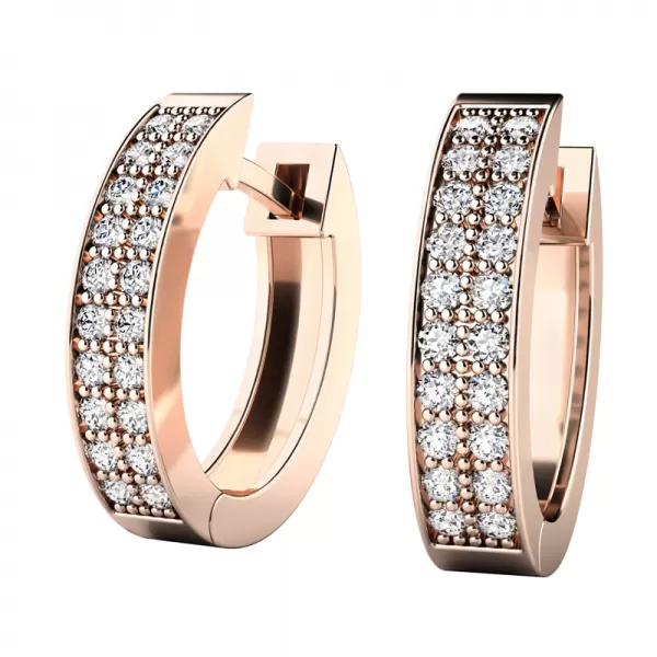 Růžové oválky s diamanty 10950-CV-DIA