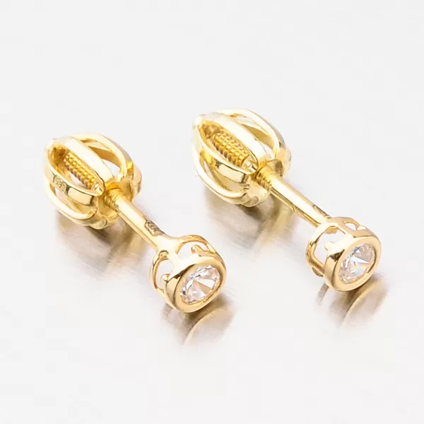 Dámské náušnice jednoduché v žlutém zlatě 52GZ-62231Z-SR