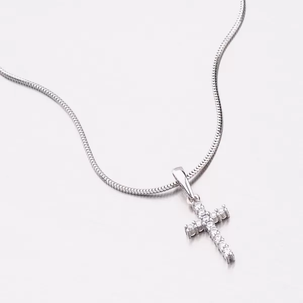 Zlatý kříž se zirkony z obou stran 53DZ-60100B-ZIR