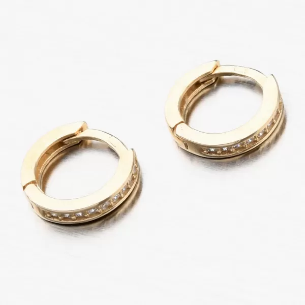 Dětské náušničky bílé zlato 585 kroužky se zirkony 52GZ-3342ZBB