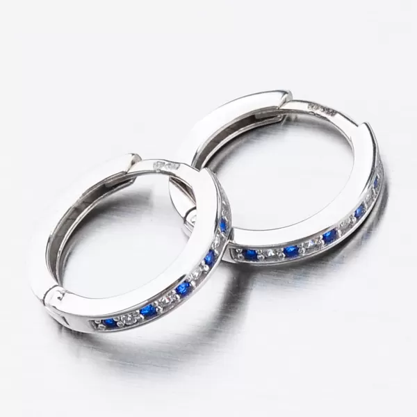 Dětské náušničky bílé zlato 585 kroužky se zirkony 52GZ-3344BTM