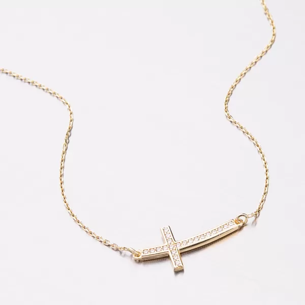 Zlatý náhrdelník s křížkem 15-026