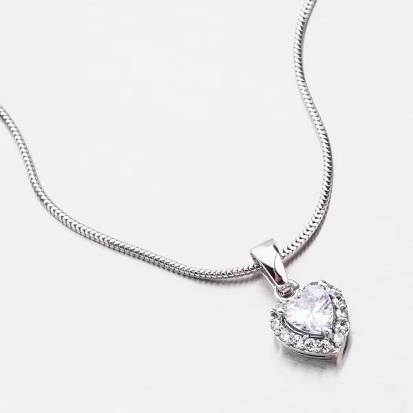 Dámský přívěsek bílé zlato 585 zirkon srdce 53GZ-8016BBB