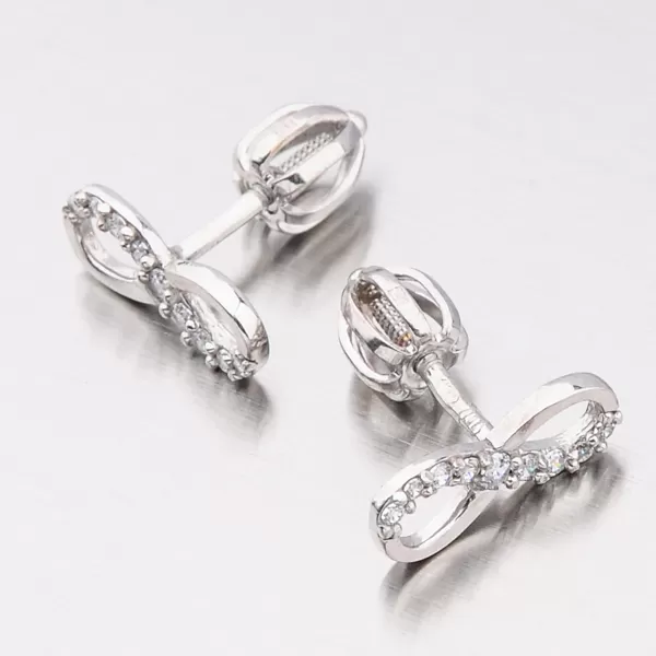 Zlaté náušnice pecky nekonečno v bílém zlatě 52GZ-60149B-SR