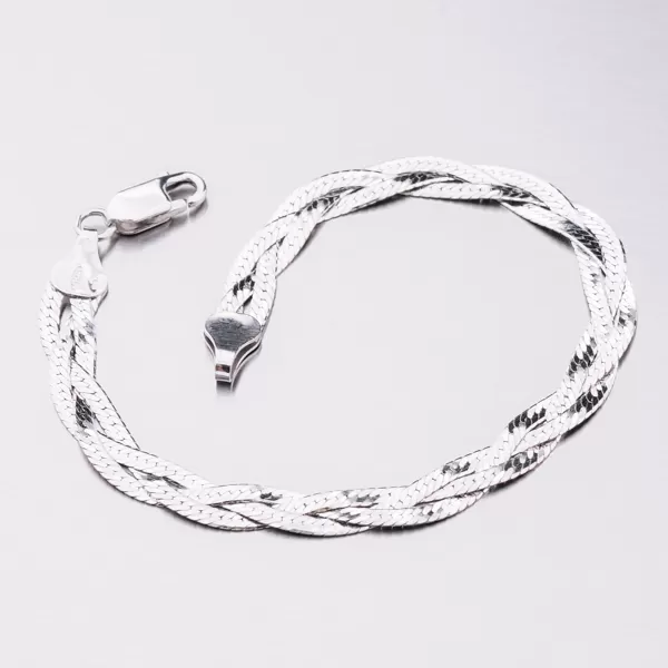 Dámský náhrdelník stříbro 925 pletený CHRS-02-3B-040