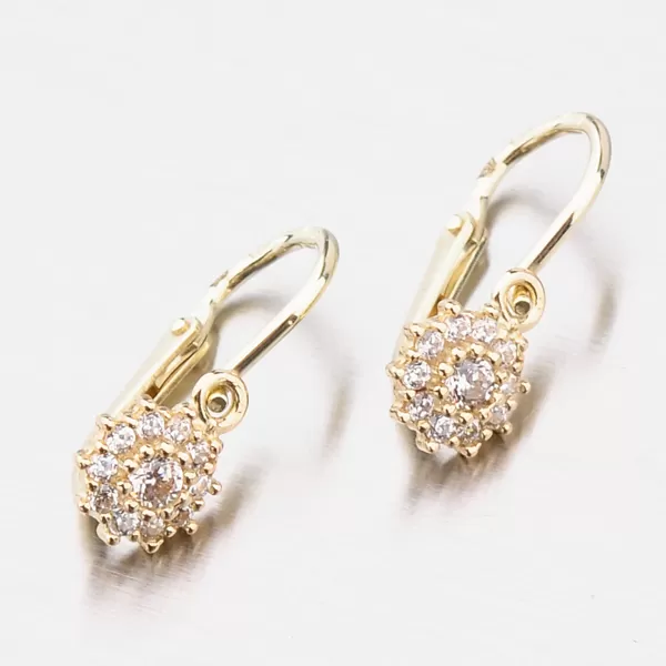 Dětské náušničky žluté zlato 585 zirkon 52DN-2749ZBB