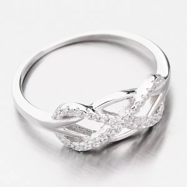 Stříbrný prsten se zirkony GST-11428