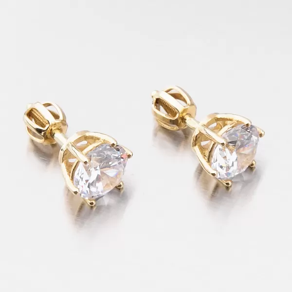 Dámské náušnice žluté zlato 585 zirkon 663P-120623