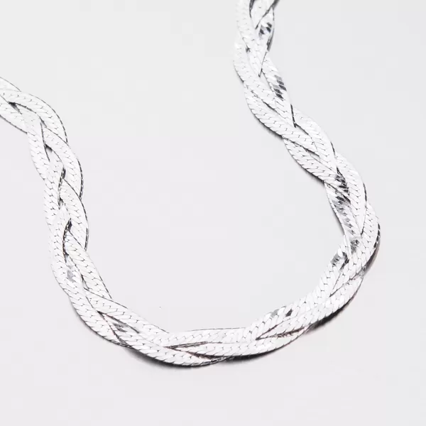 Dámský náramek stříbro 925 plochý pletený CHRS-02-3B-040