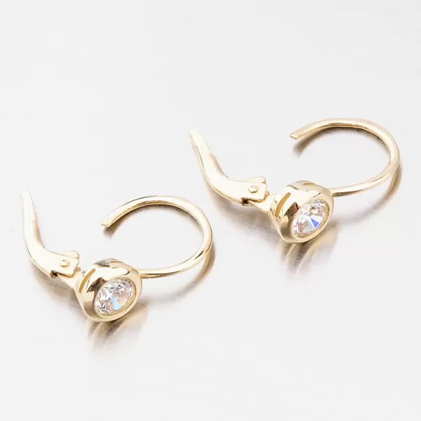 Dámské náušnice žluté zlato 585 zirkon s 1x 663P-120557