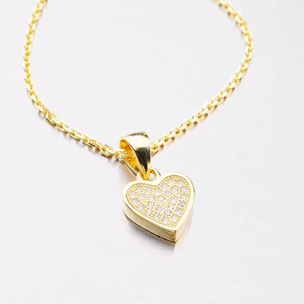 Zlacený přívěsek ve tvaru srdce P-S1803482-1905-SLX