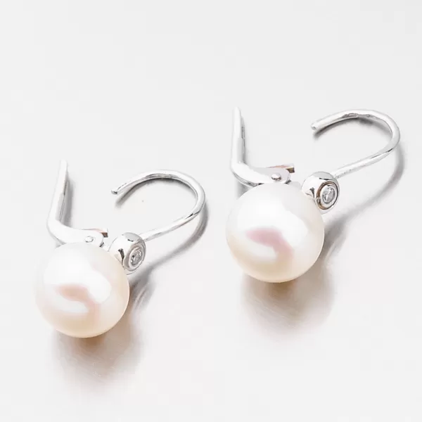 Dámské náušnice bílé zlato 585 perly 458P-125036