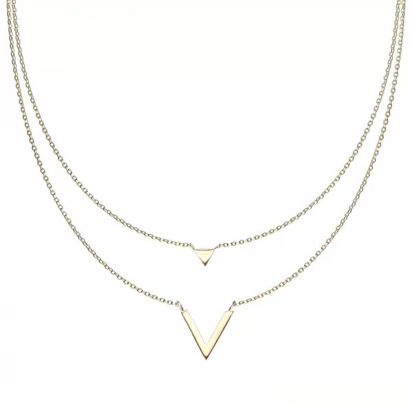 Ocelový dvojitý náhrdelník SNPHBJ-151502-GD