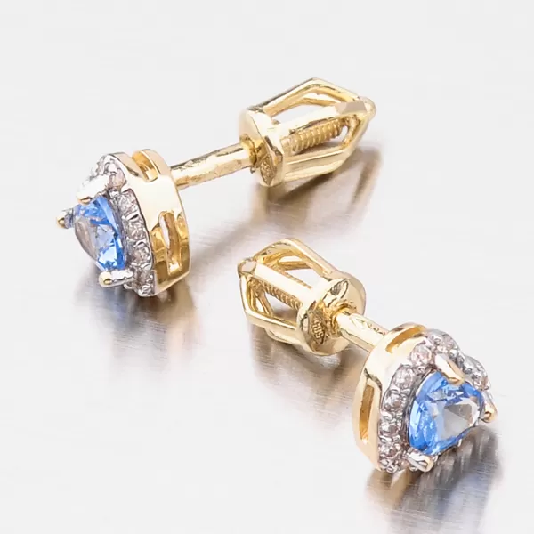 Dámské náušnice žluté zlato 585 zirkon 52GZ-8015ZMB-SR