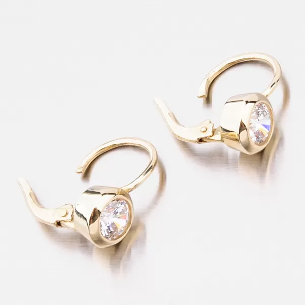 Dámské náušnice žluté zlato 585 zirkon s 1x 663P-120650