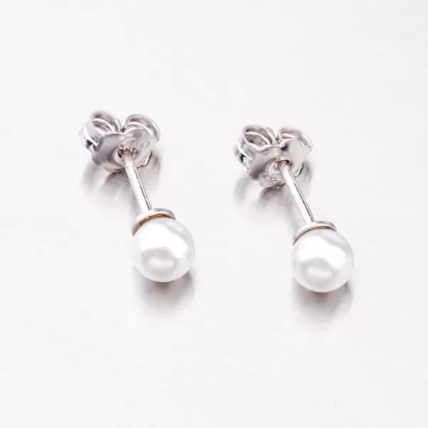 Stříbrné náušnice s perlou E2301470-2224-SLX