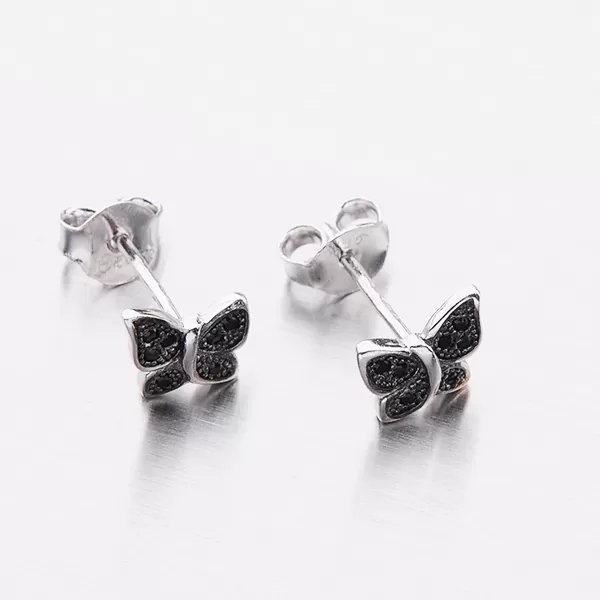 Dámské náušnice stříbro 925 zirkon ve tvaru motýla E1703972-2281-SLX