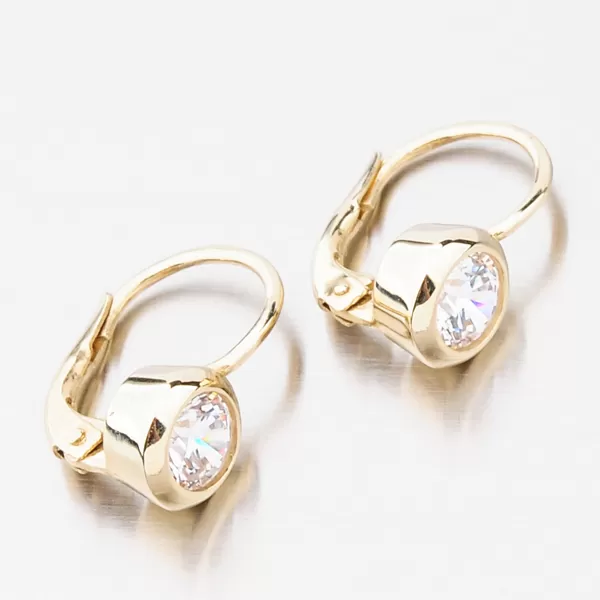 Dámské náušnice žluté zlato 585 zirkon s 1x 663P-120650