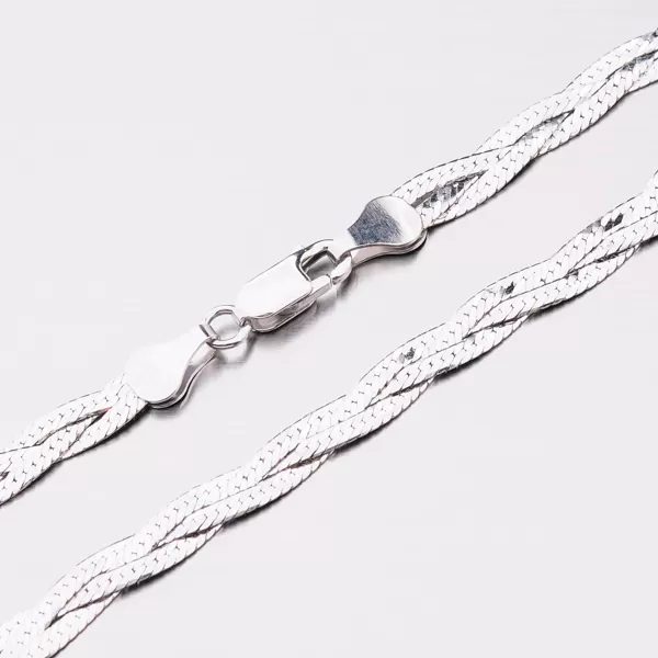 Dámský náramek stříbro 925 plochý pletený CHRS-02-3B-040