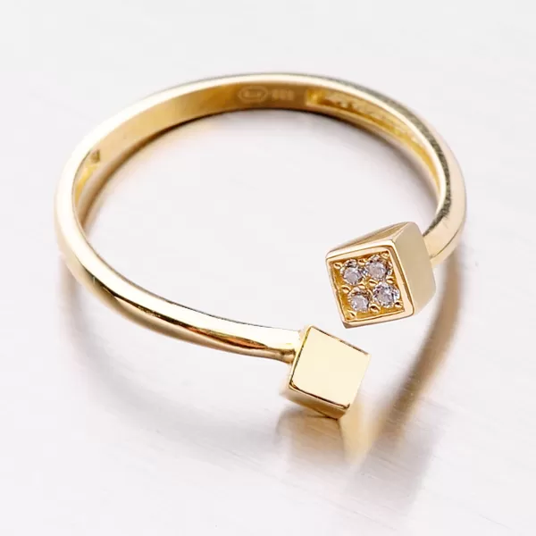 Moderní prsten ze žlutého zlata 141P-110591