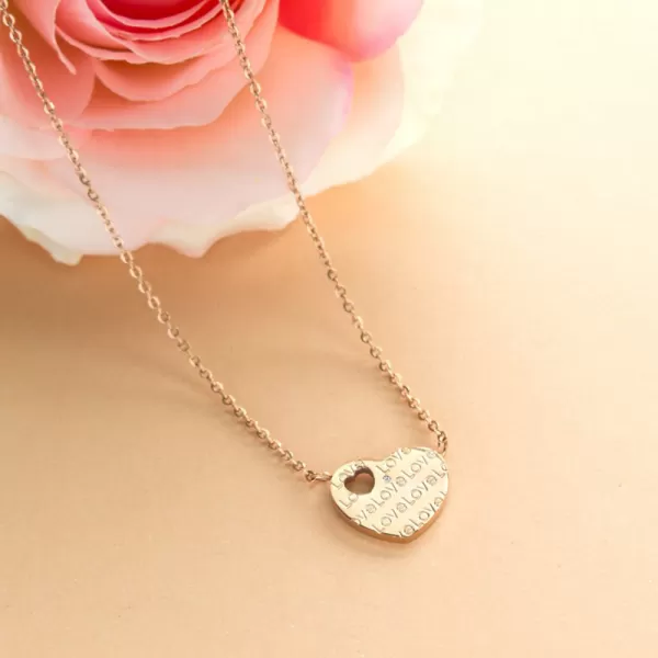 Dámský náhrdelník ocel zirkon srdce MNCP15-521-C