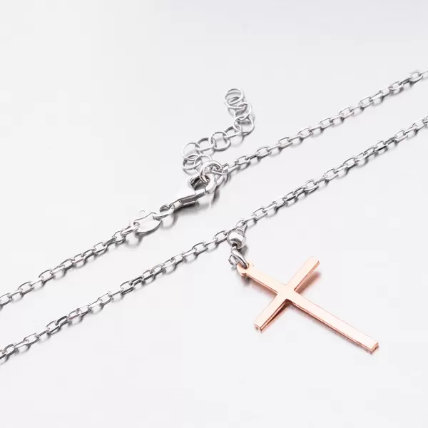 Náhrdelník s růžovým křížem 92003043-54B-SLX