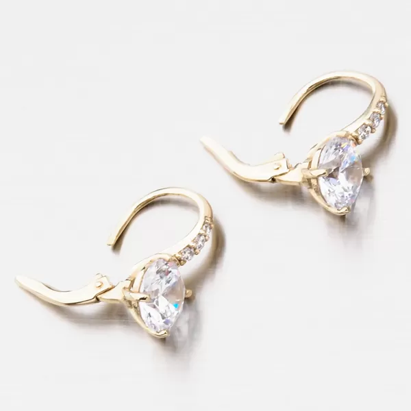 Dámské náušnice žluté zlato 585 zirkon v žlutém 663P-120220