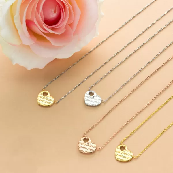 Dámský náhrdelník ocel zirkon srdce MNCP15-521-C