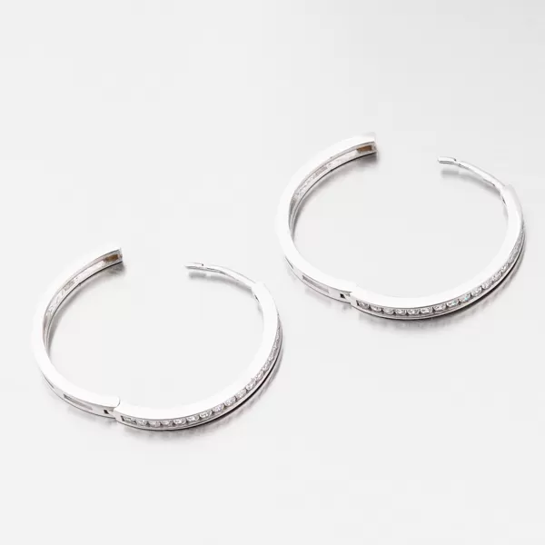 Dámské náušnice bílé zlato 585 zirkon kruhy 148P-121875