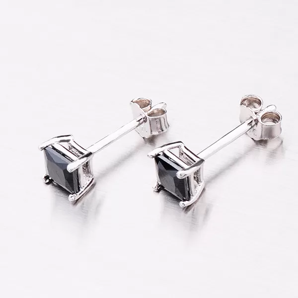 Stříbrné pecky s černým zirkonem E1603699-1905-SLX