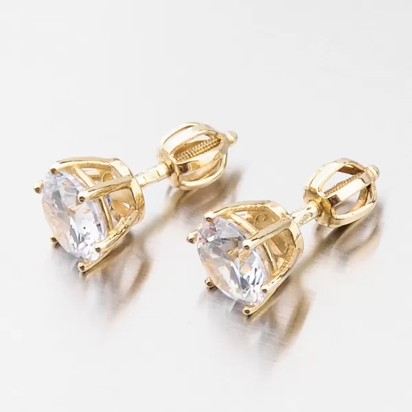 Dámské náušnice žluté zlato 585 zirkon 663P-120623