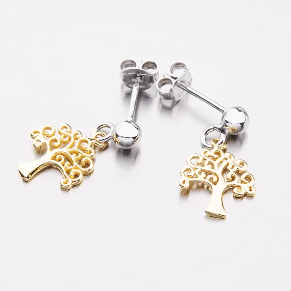 Visací náušnice zdobené stromem života E1502485-0331-SLX