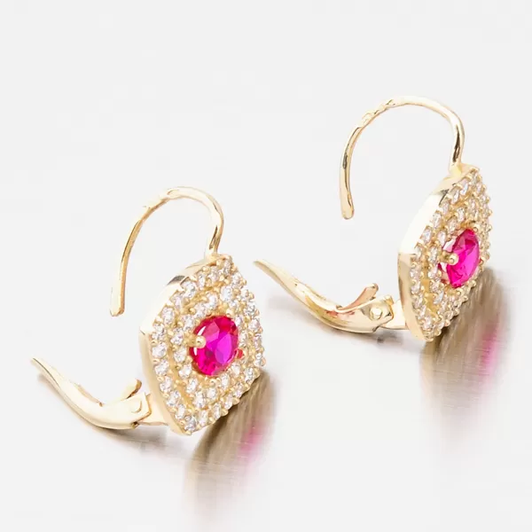 Luxusní zlaté náušnice 663P-120225-RUB