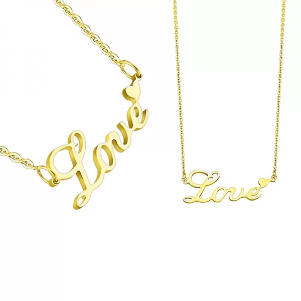 Zlacený náhrdelník s nápisem love SSPMHBJ-156636-GD
