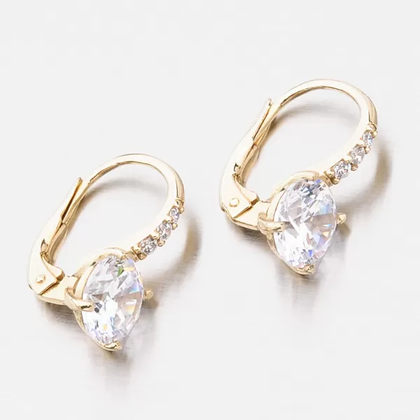 Dámské náušnice žluté zlato 585 zirkon v žlutém 663P-120220