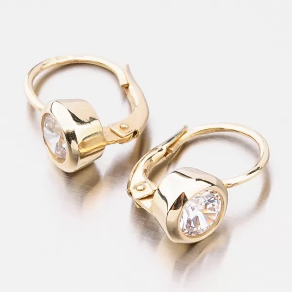 Dámské náušnice žluté zlato 585 zirkon s 1x 663P-120650