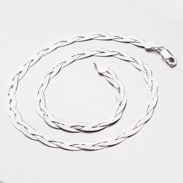 Dámský náhrdelník stříbro 925 pletený CHRS-02-3B-040