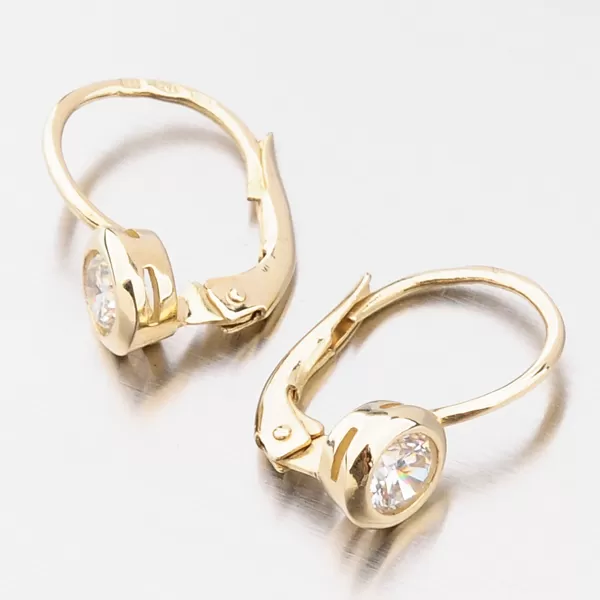 Dámské náušnice žluté zlato 585 zirkon s 1x 663P-120557