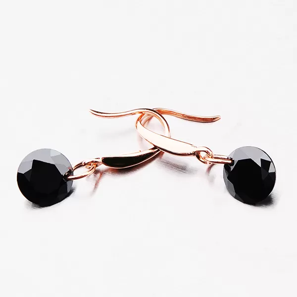 Náušnice s černým krystalem E1702153-1905-SLX