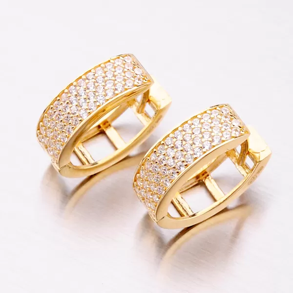 Dámské náušnice žluté zlato 585 zirkon 143P-121845